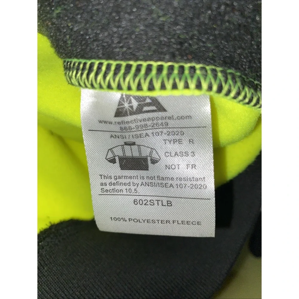 Reflective Apparel Jacket Coat Zip Up Mens XL Neon ANSI/ISEA 107-2020 Class 3